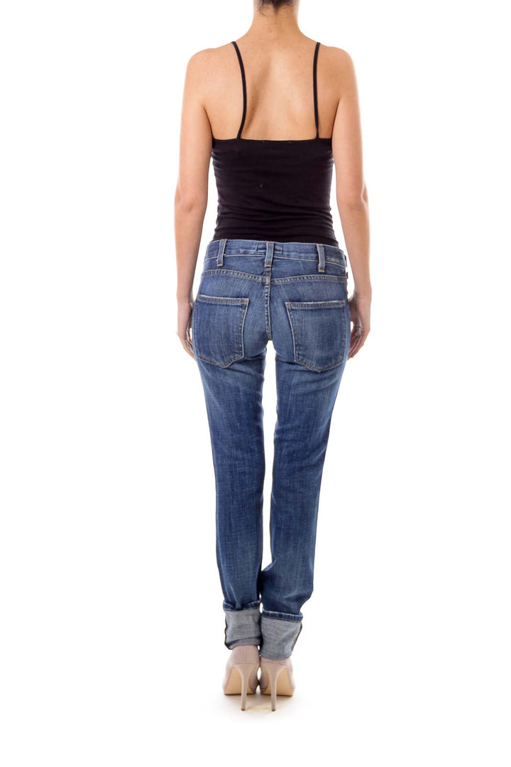 Blue Studded Skinny Jeans