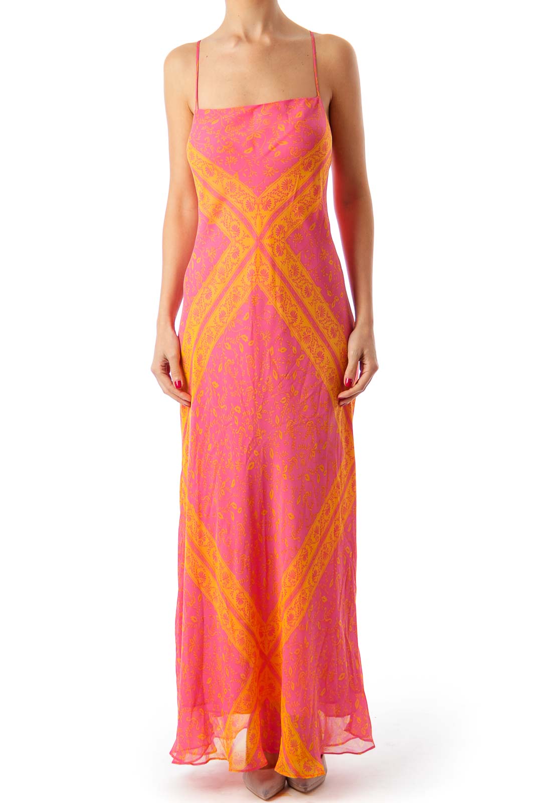 Pink & Orange Maxi Dress