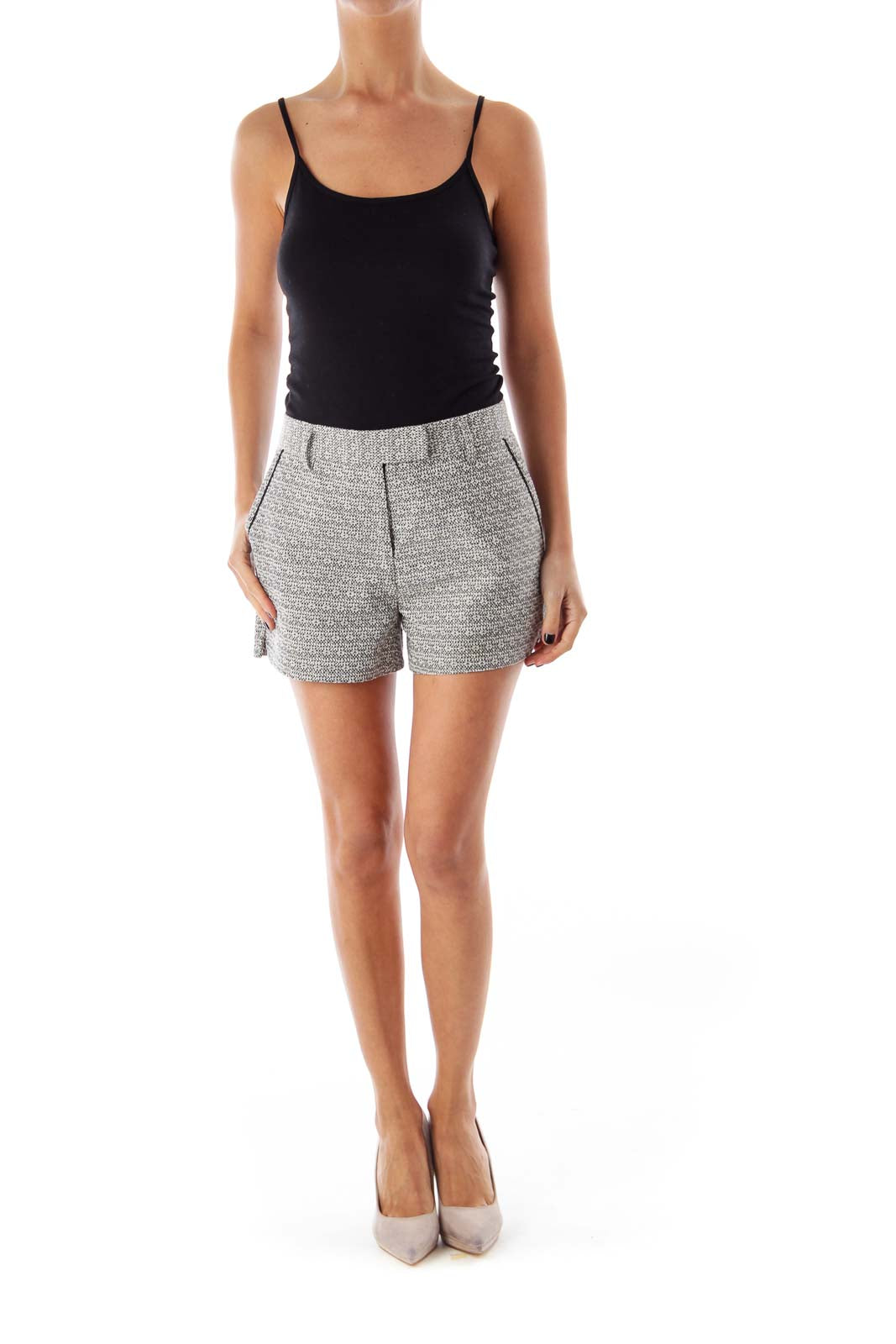 Black & White Tweed Shorts