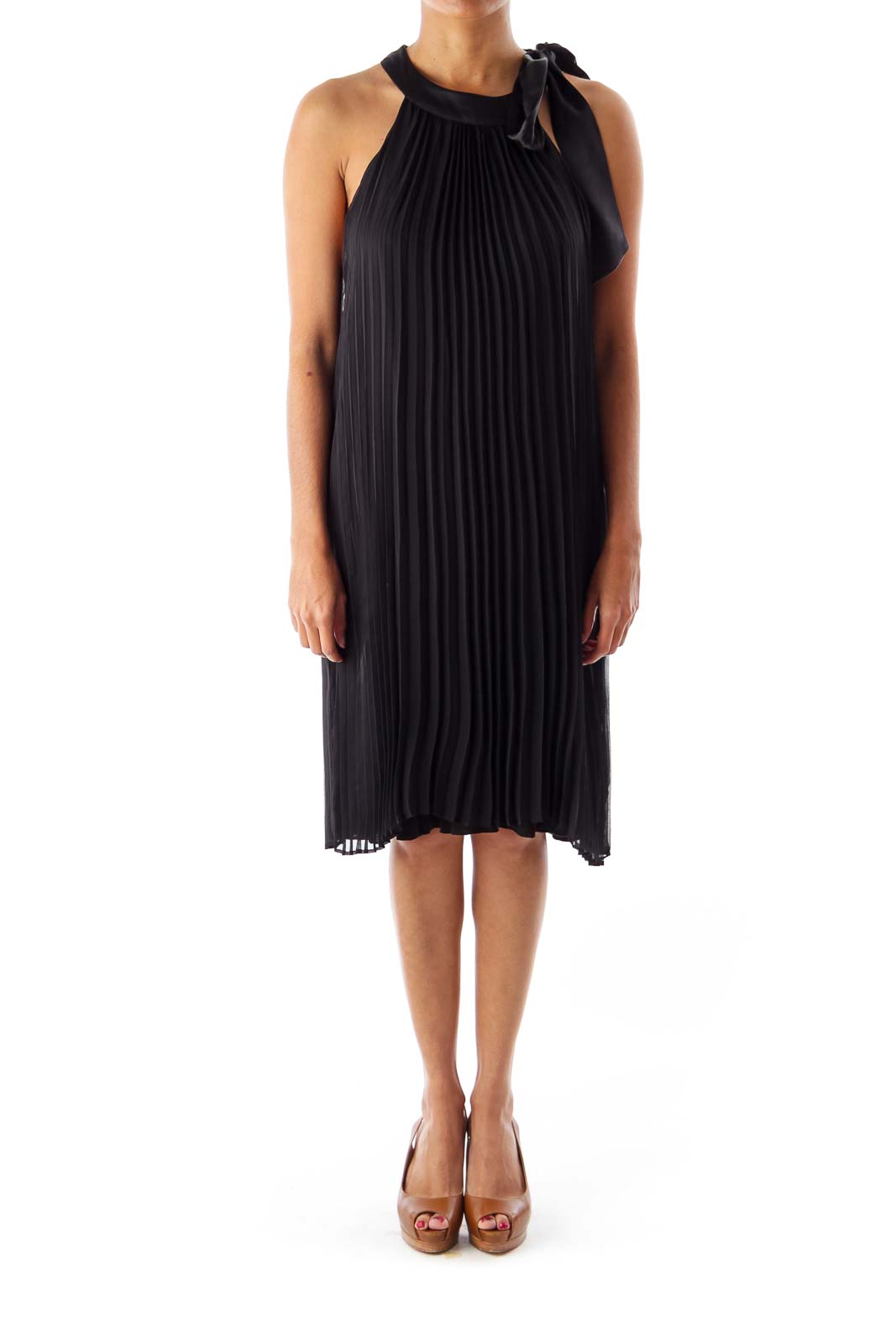 Black Pleated Mini Dress