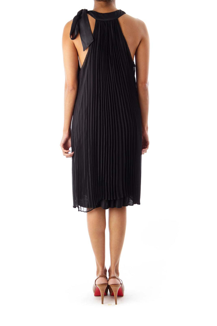 Black Pleated Mini Dress