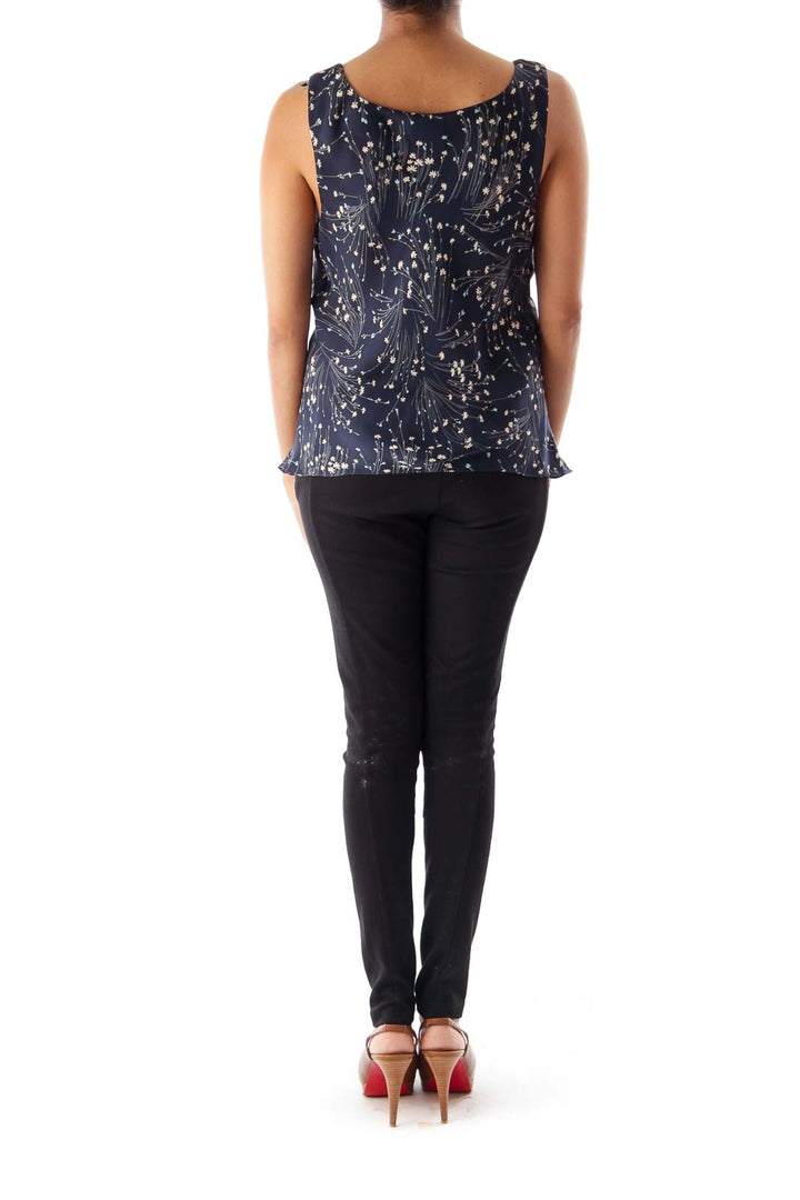 Navy Floral Top