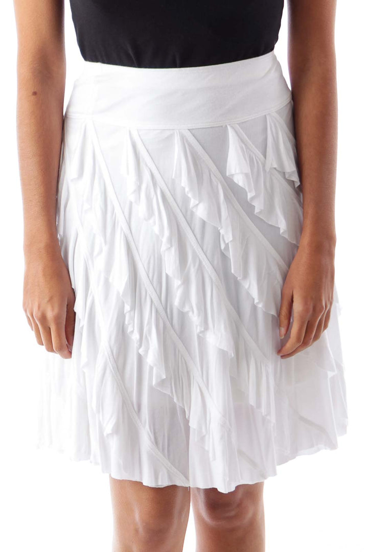 White Ruffle Mini Skirt