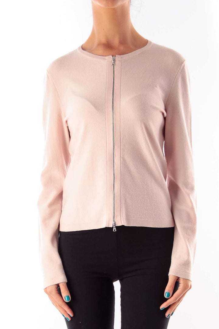 Pink Ziper Cardigan