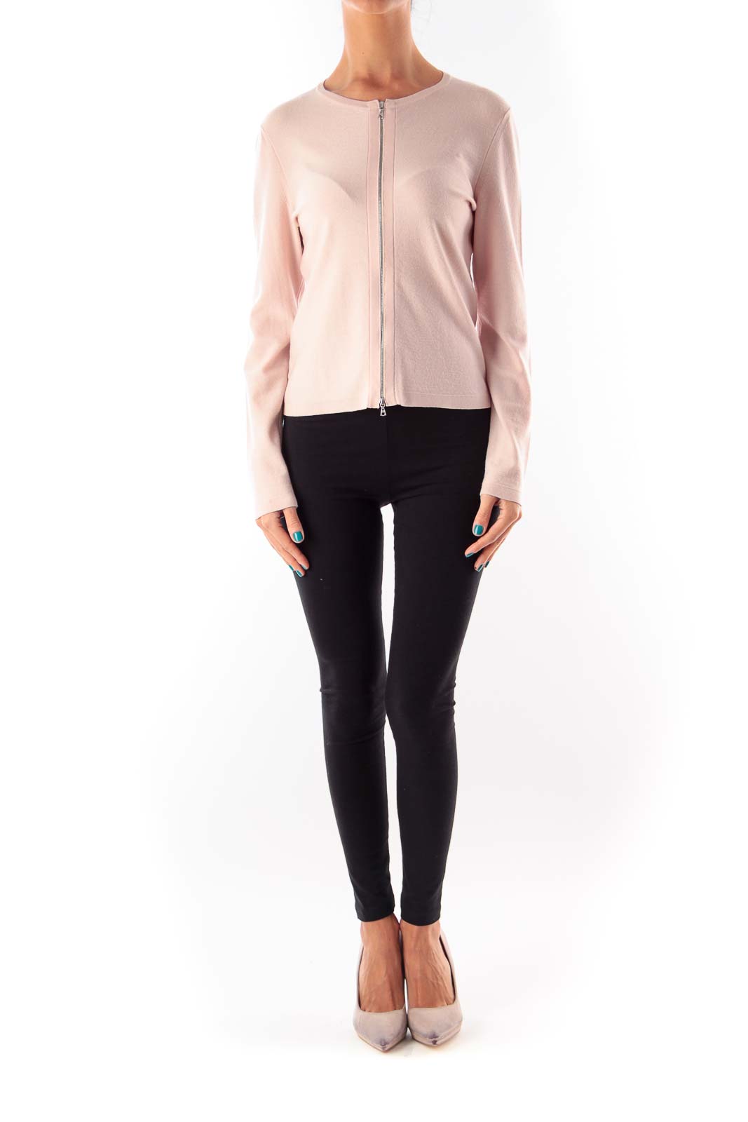 Pink Ziper Cardigan