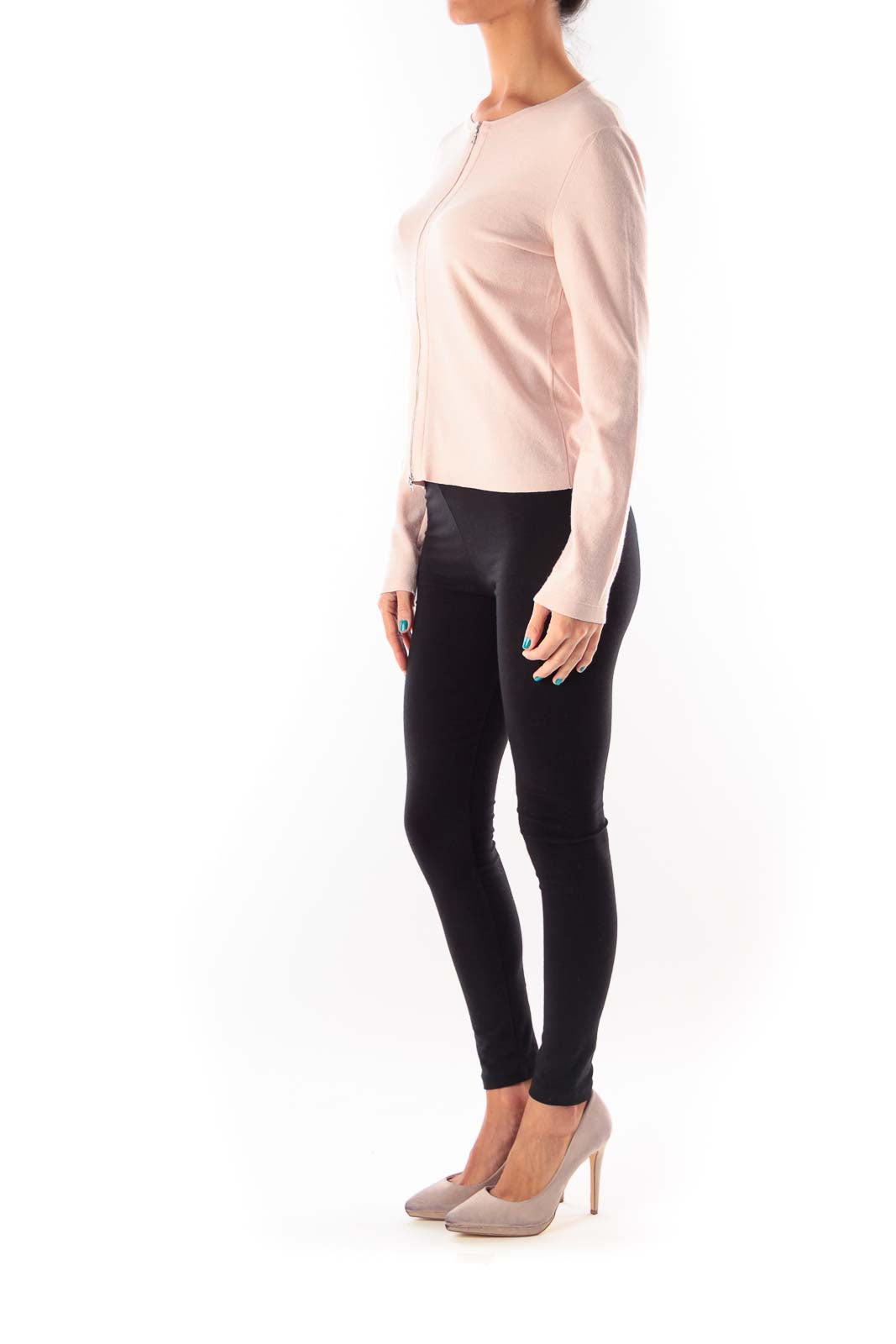 Pink Ziper Cardigan