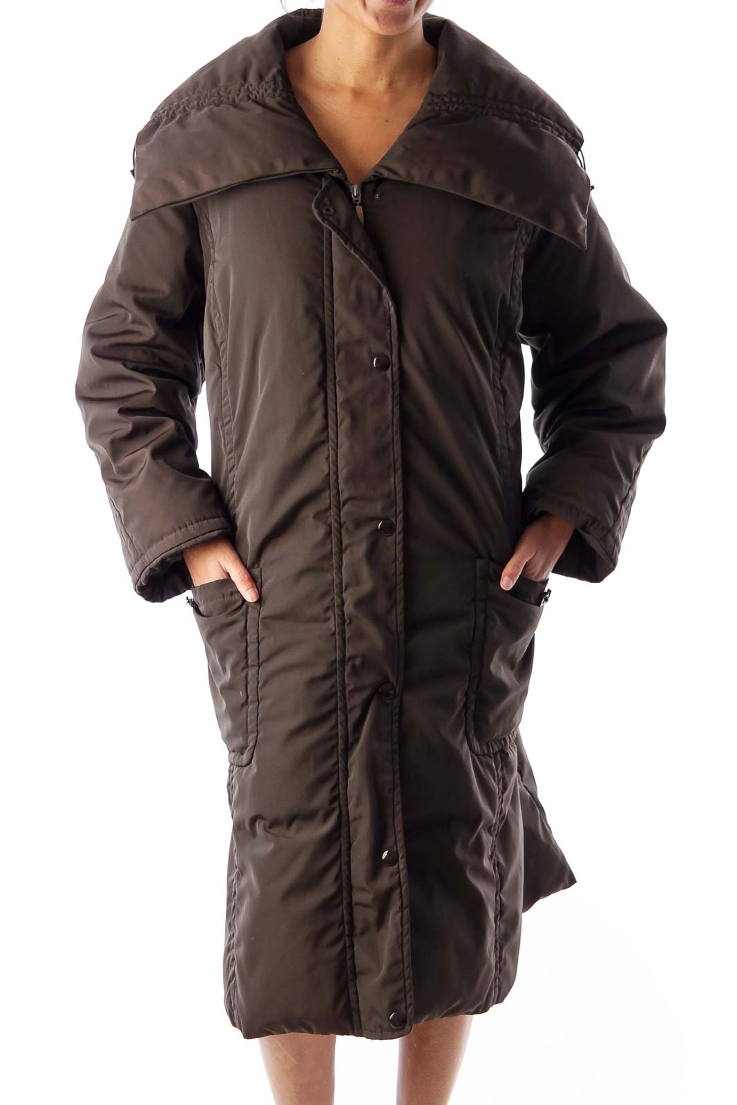Brown Long Puff Jacket