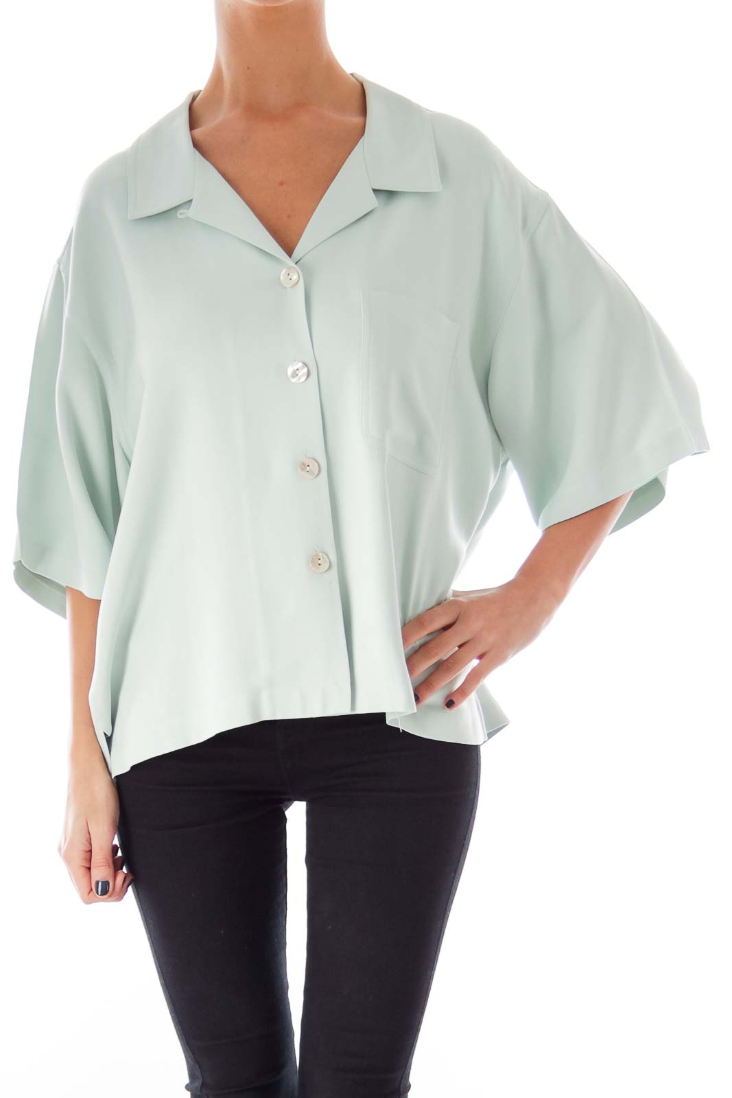 Pastel Blue Button Shirt