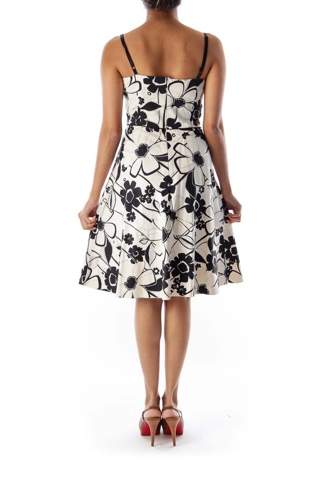 B&W Print A Line Dress