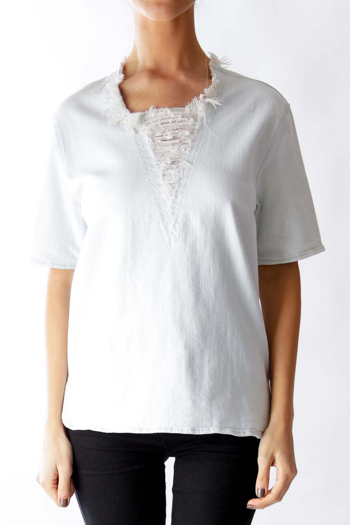 Light Blue Distressed Shirt