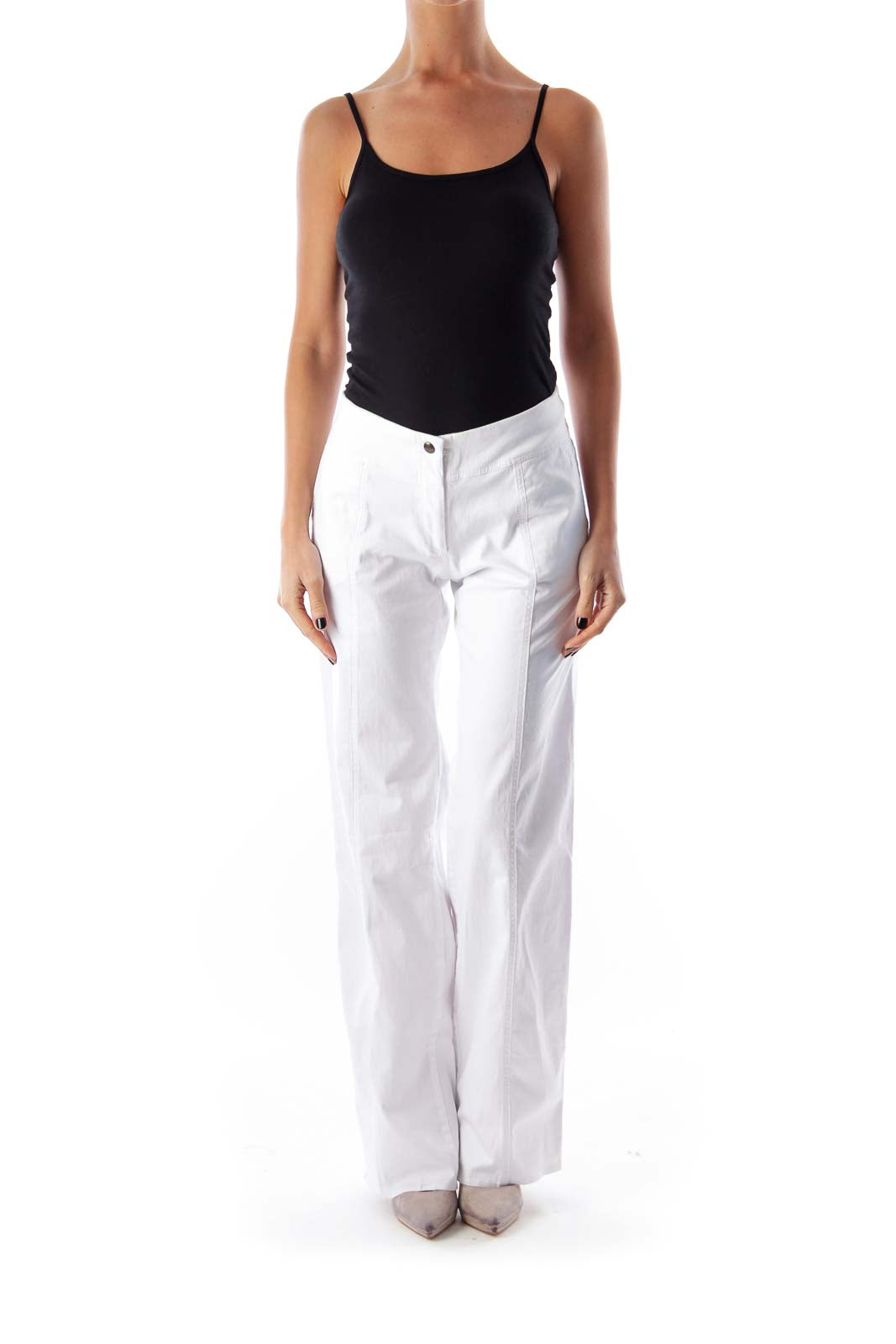 White Wide Legs Pants