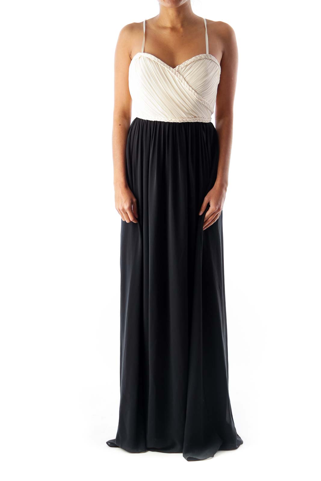 Beige & Black Maxi Dress