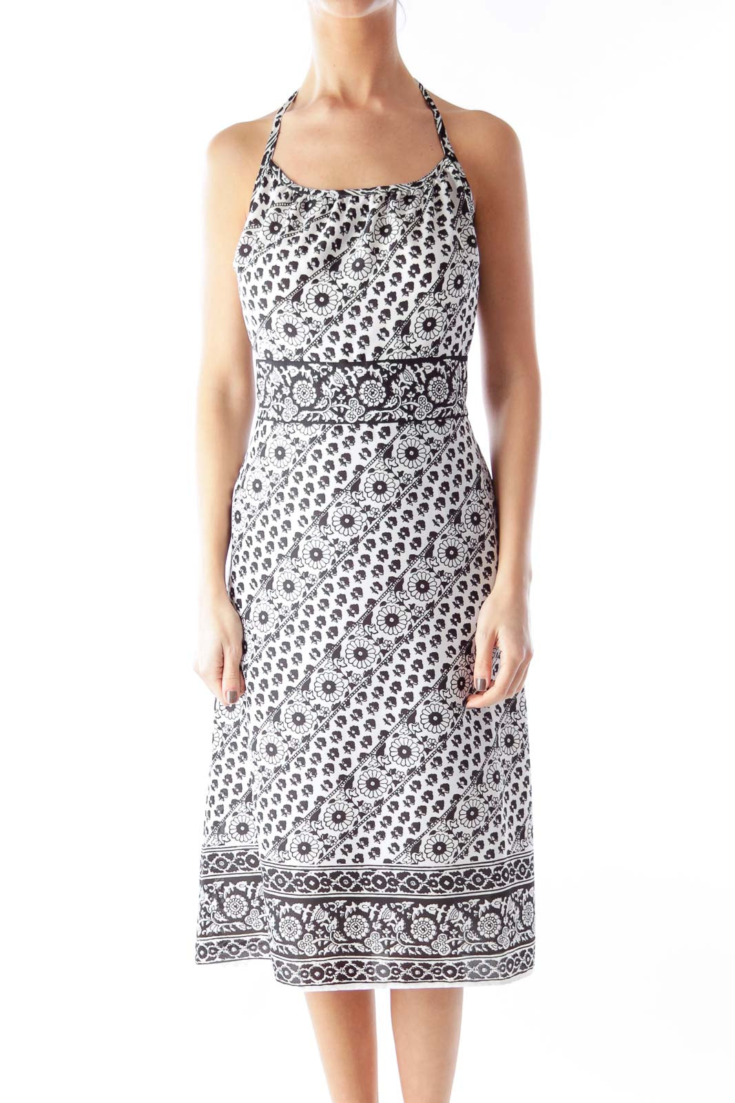 Black & White Halter Dress