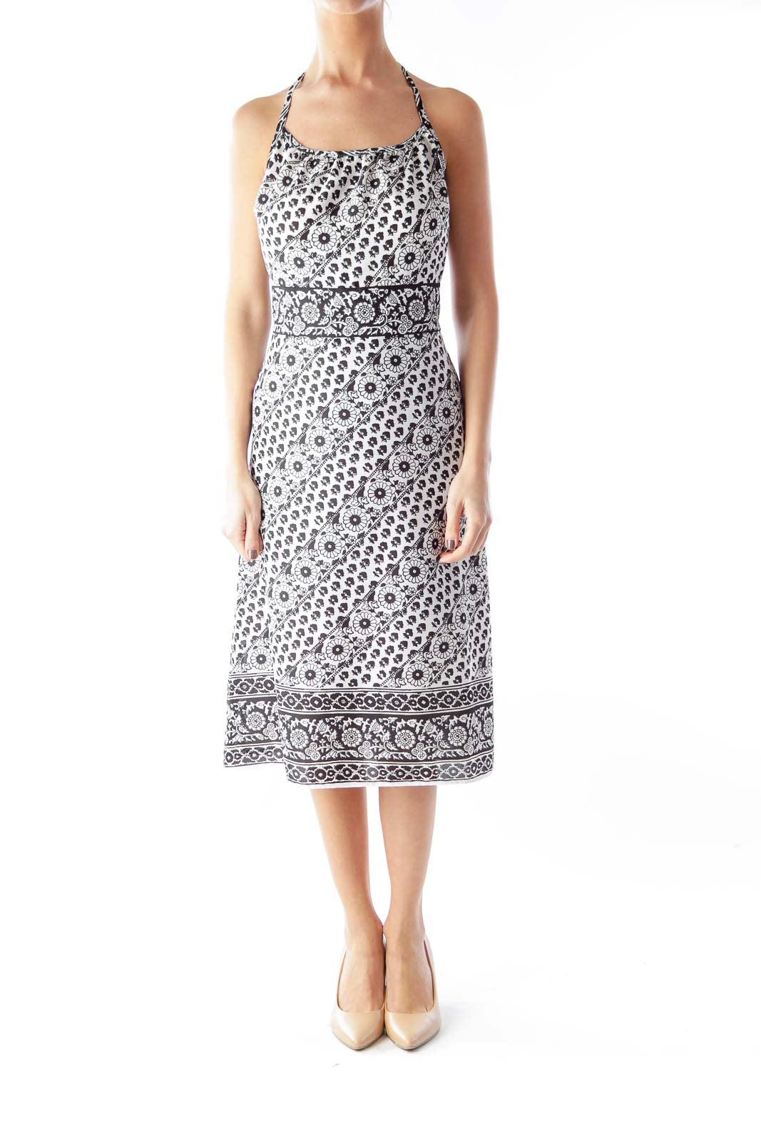 Black & White Halter Dress