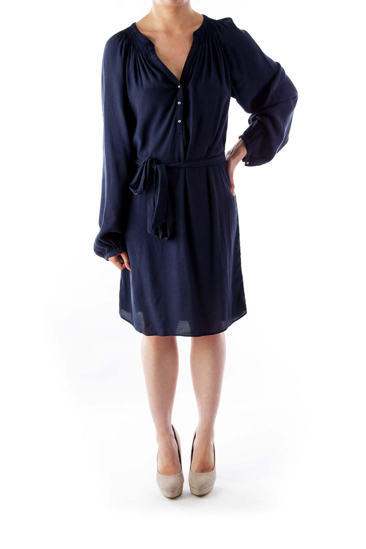 Dark Blue Long Sleeve Dress