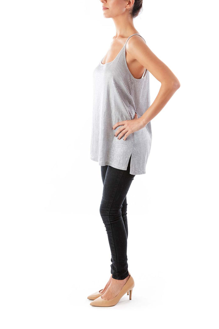 Silver & Gray Venal Top