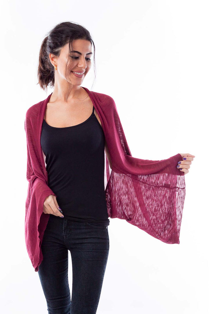 Dark Pink Scarfy Jacket