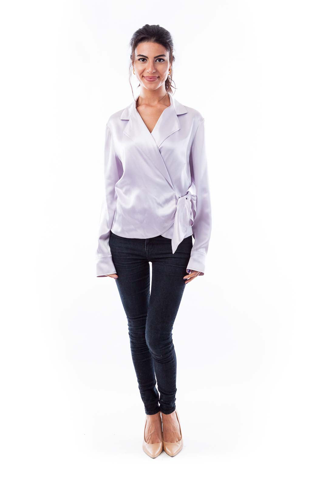 Light Purple Wrap Blouse