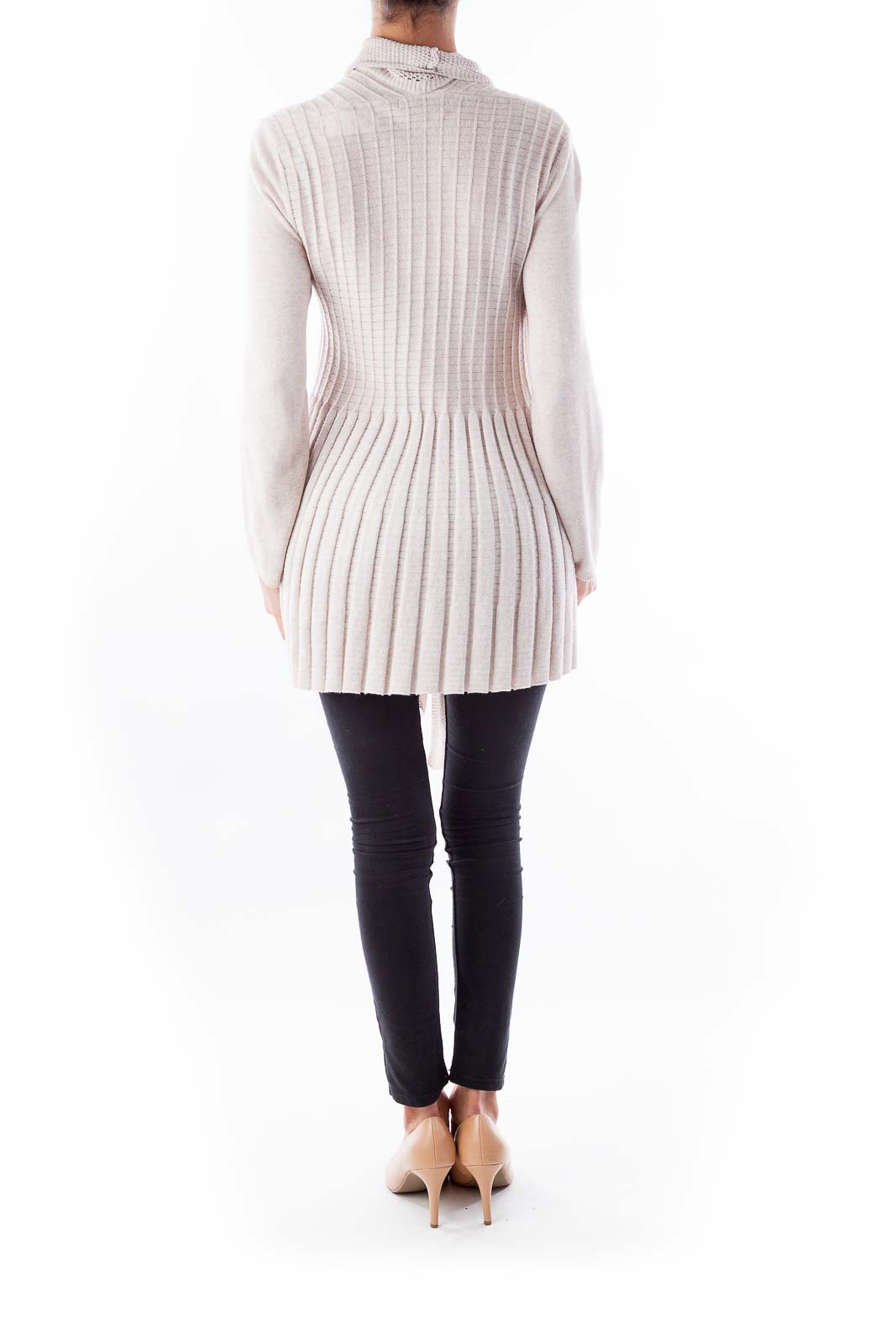 Beige Loose Knit Cardigan