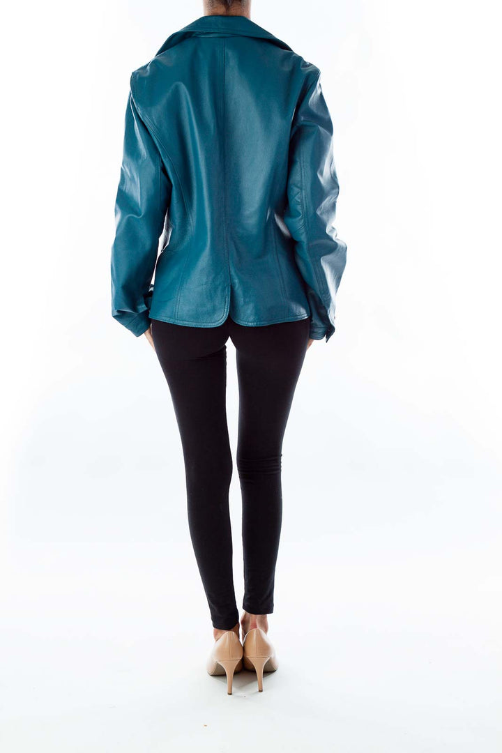 Turquoise Leather Jacket