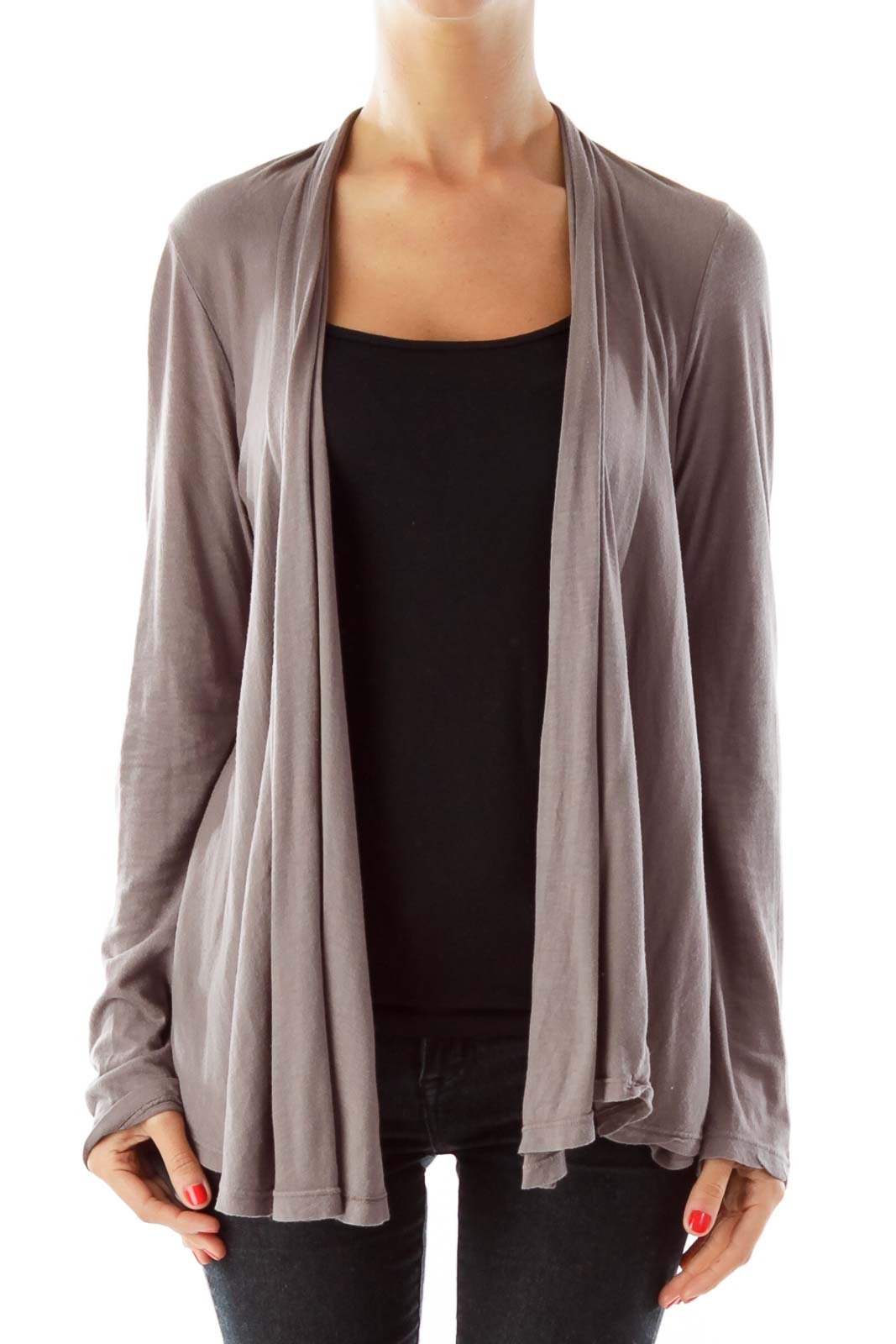 Gray/Mauve Open Cardigan