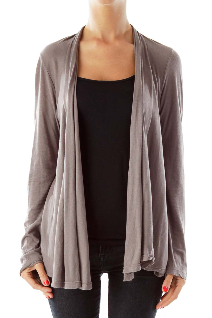 Gray/Mauve Open Cardigan
