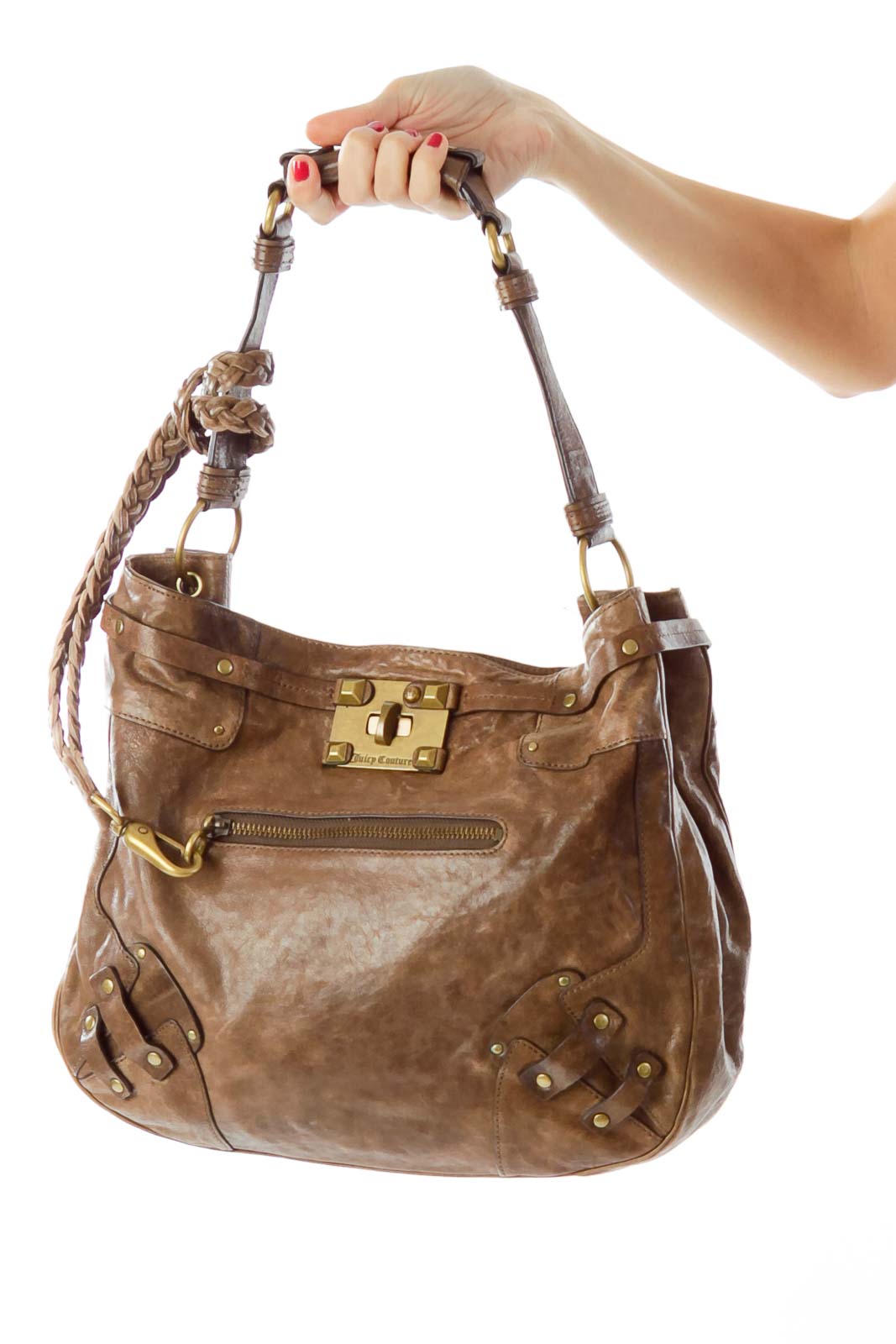 Brown Leather Hobo Shoulder Bag