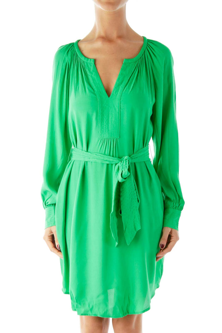 Green Belted Dress