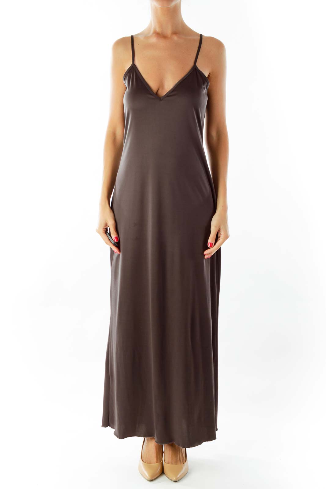 Gray Spaghetti Strap Dress
