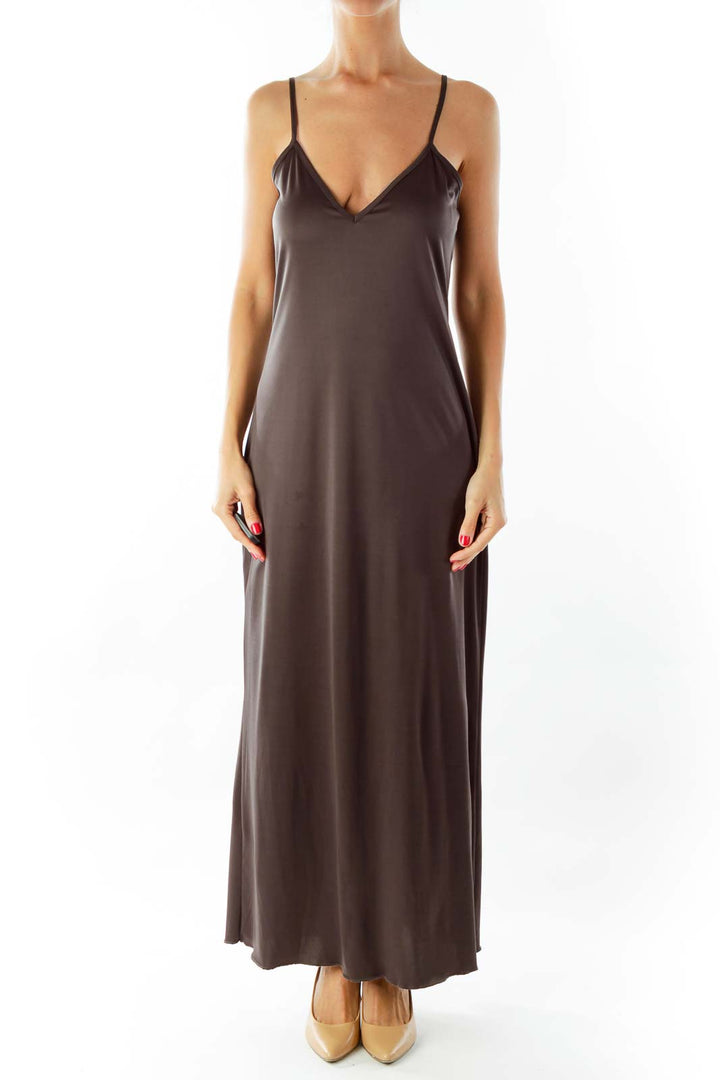 Gray Spaghetti Strap Dress