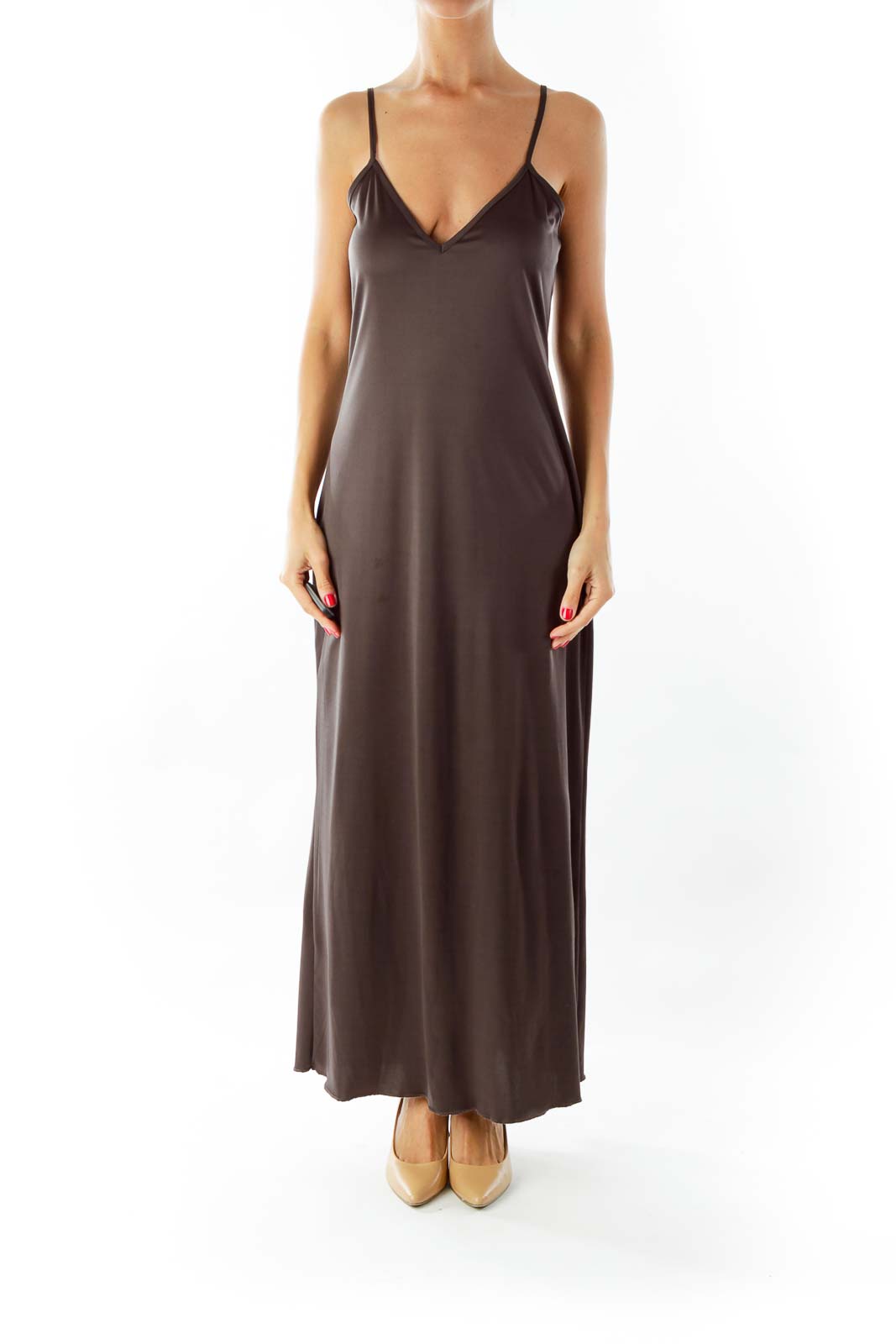 Gray Spaghetti Strap Dress