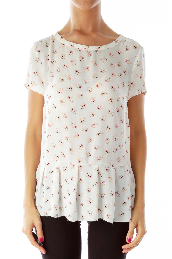 Pink Flower Print Blouse