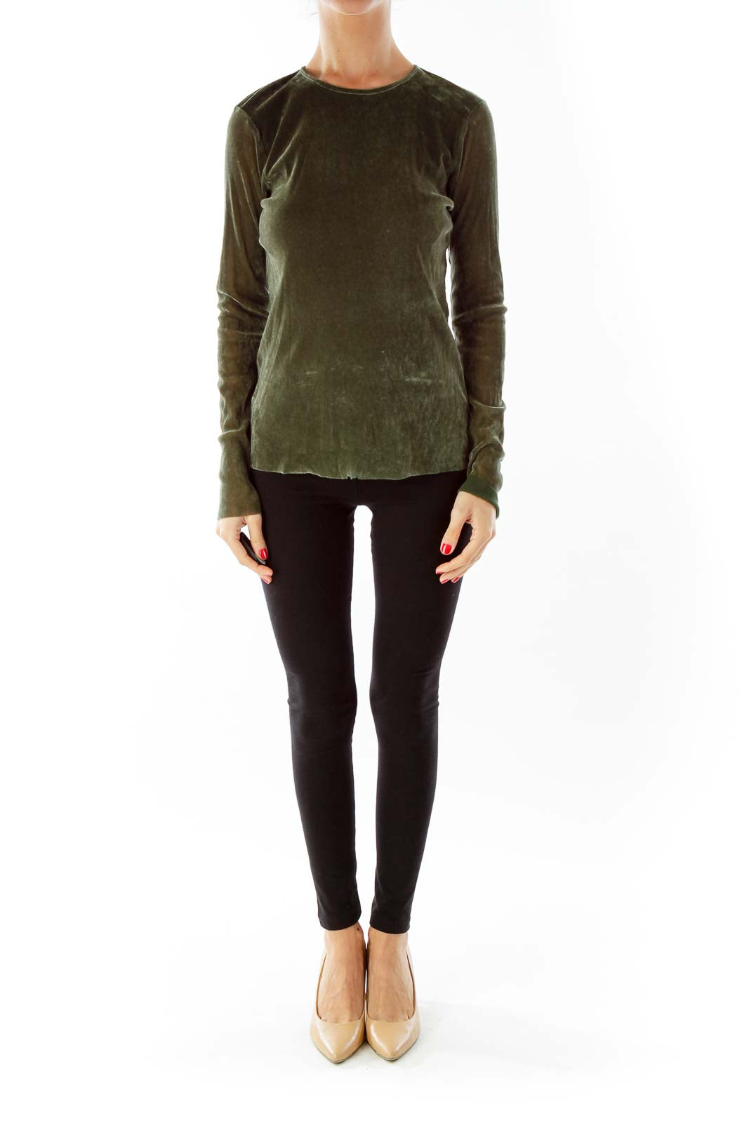 Green Velvet Top