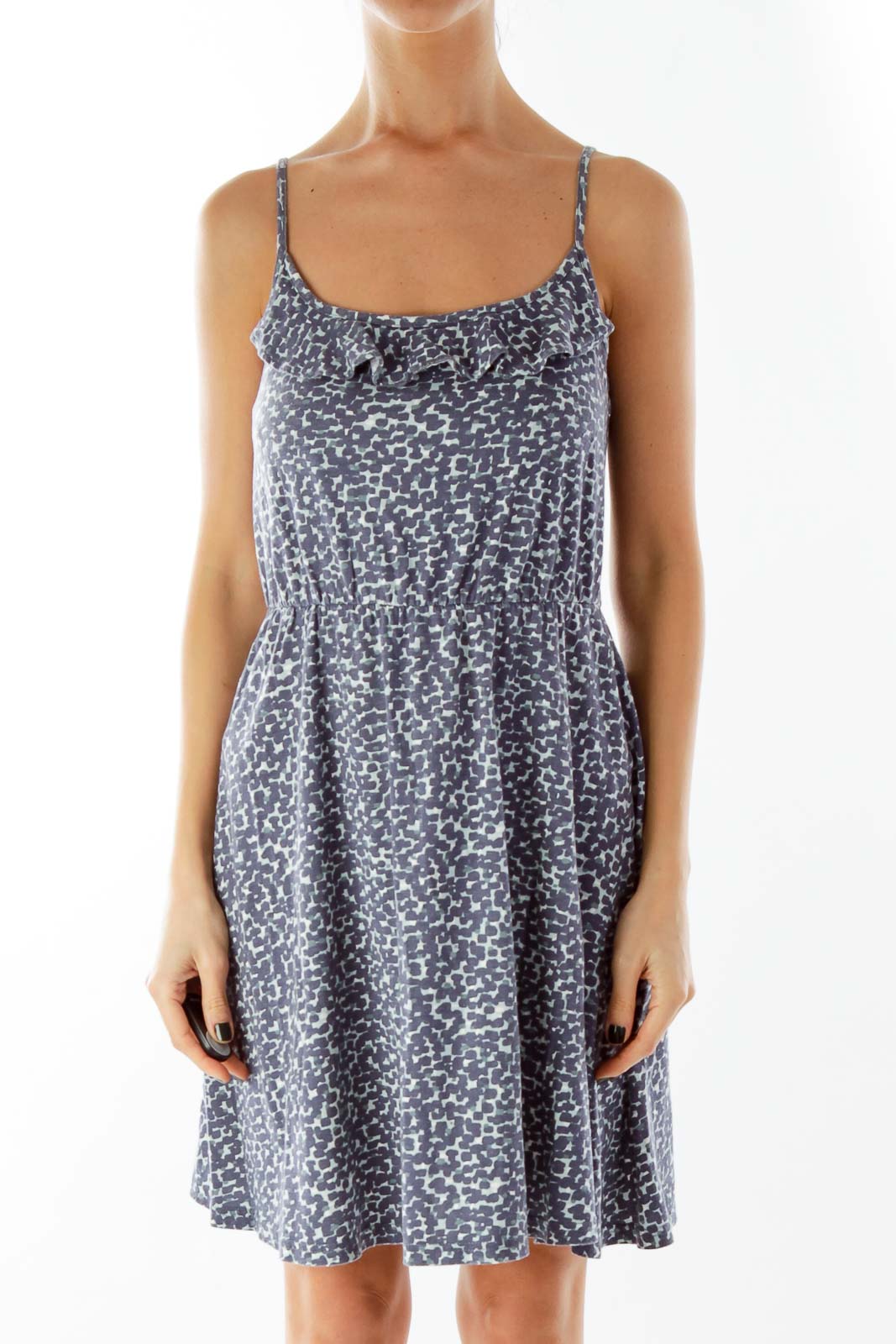 Multicolor Spaghetti Strap Print Day Dress