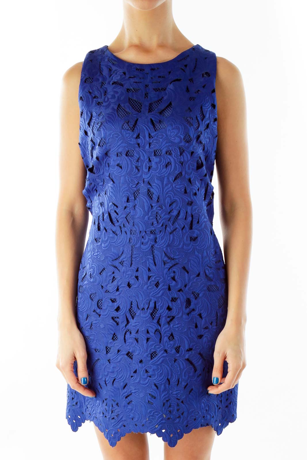 Blue Lace Cocktail Dress