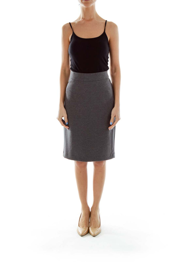 Gray Mottled Pencil Skirt