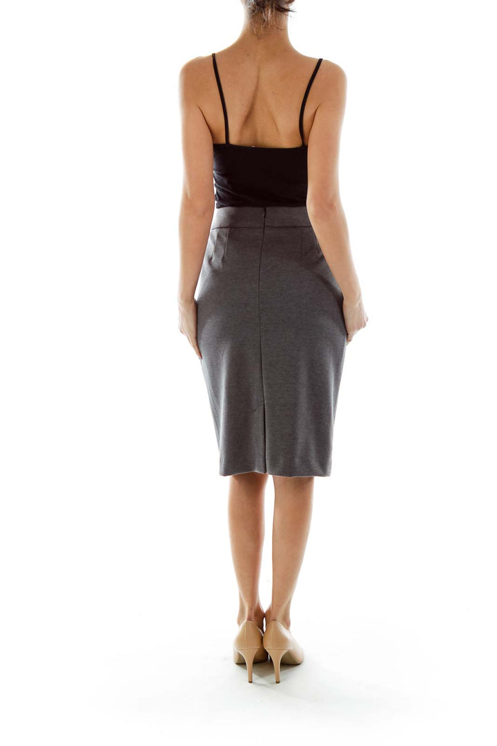 Gray Mottled Pencil Skirt