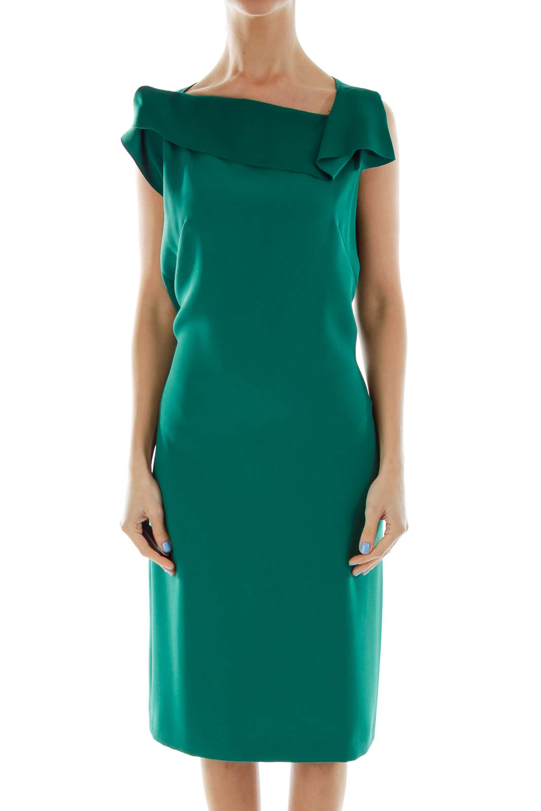 Green Fitted Work Dress