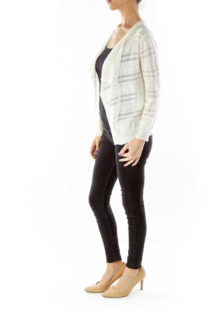 Beige Crochet Cardigan