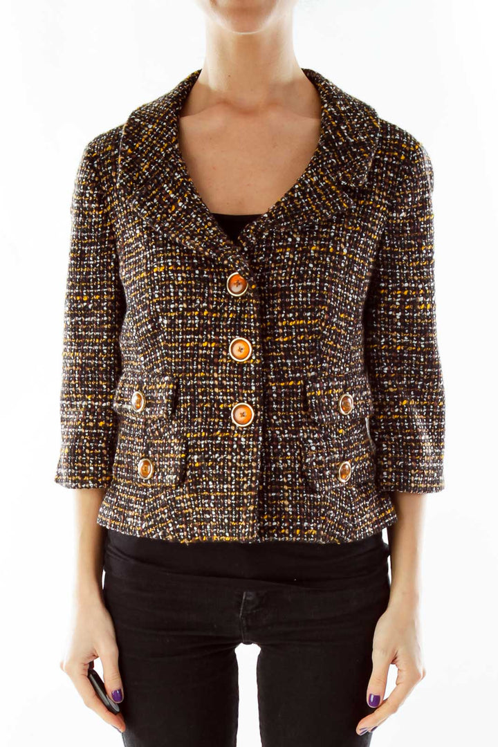 Black Yellow Tweed Jacket