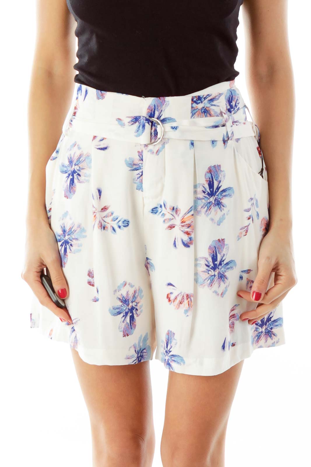 Pink Floral High Waisted Skirt