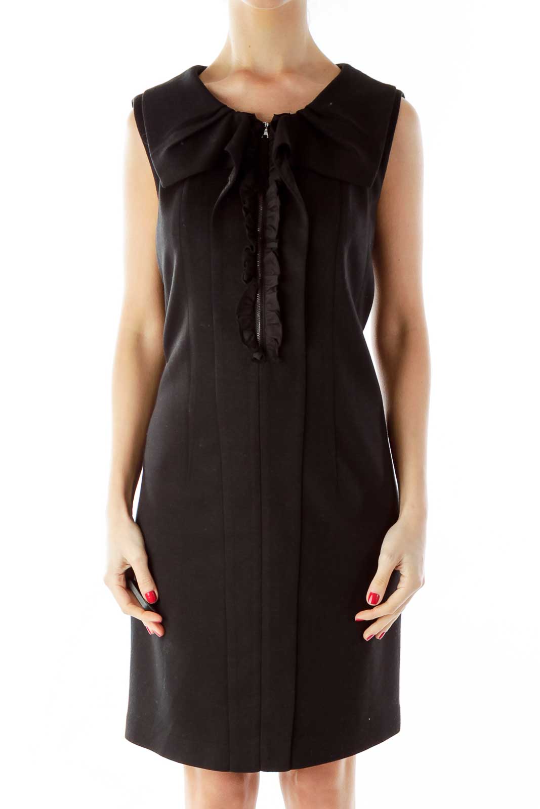 princess polly baby blue dress Women's Outfit: Black Turtleneck, Black Mini Skirt, Black Suede Over The  Knee Boots, Black Suede Crossbody Bag main image 0