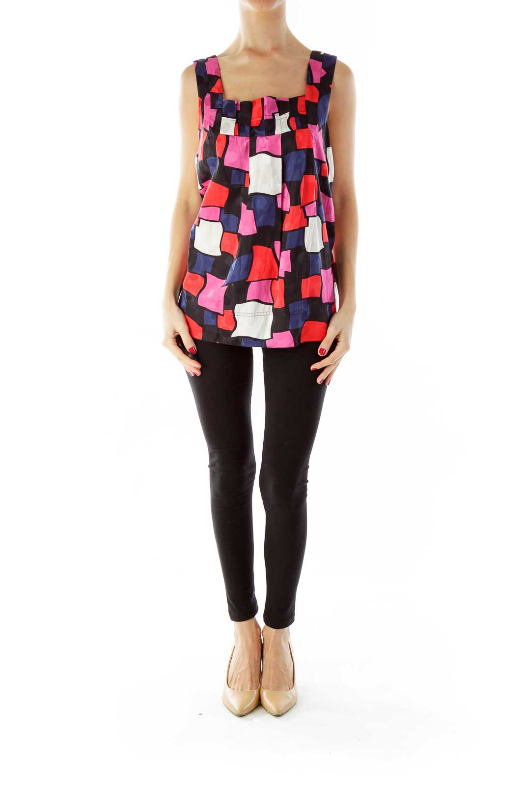 Multicolor Pleated Blouse