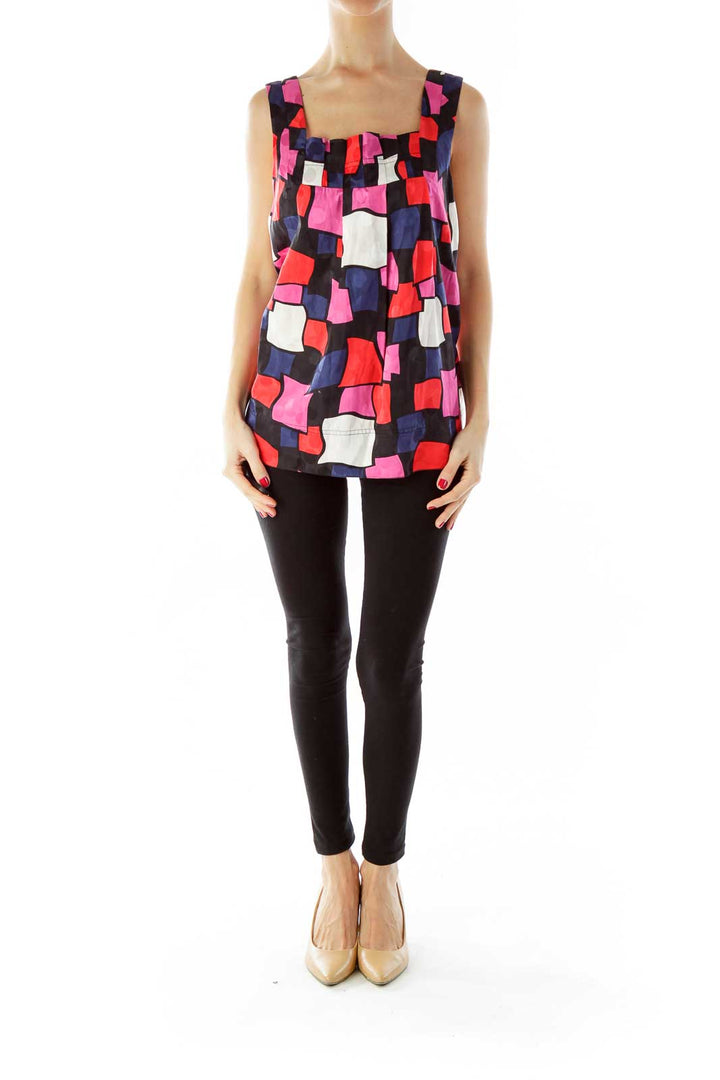 Multicolor Pleated Blouse