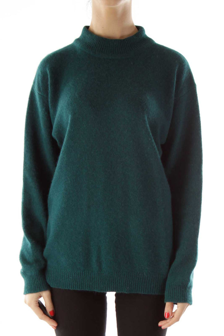 Green Knit Mock Turtleneck