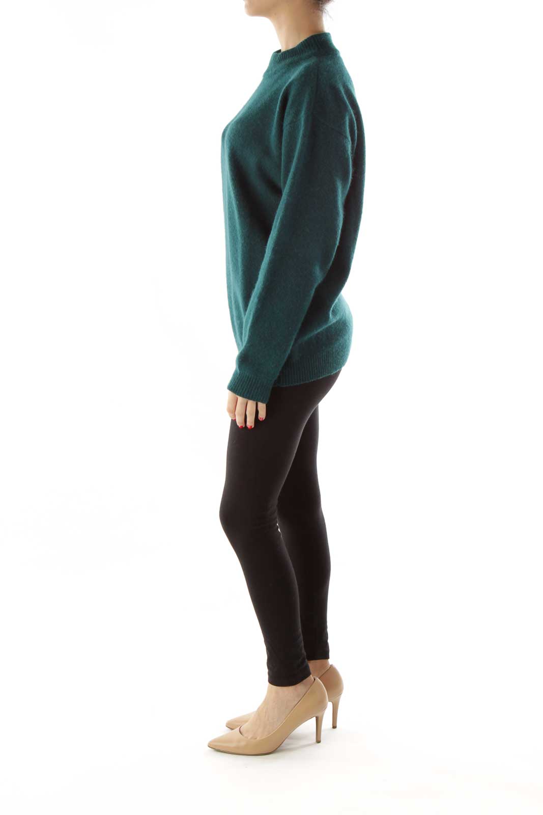 Green Knit Mock Turtleneck
