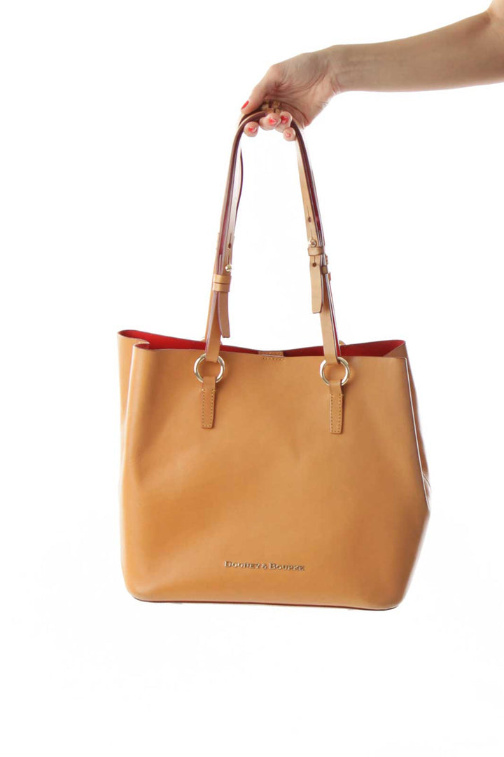 Brown Gold-Detailed Tote Bag