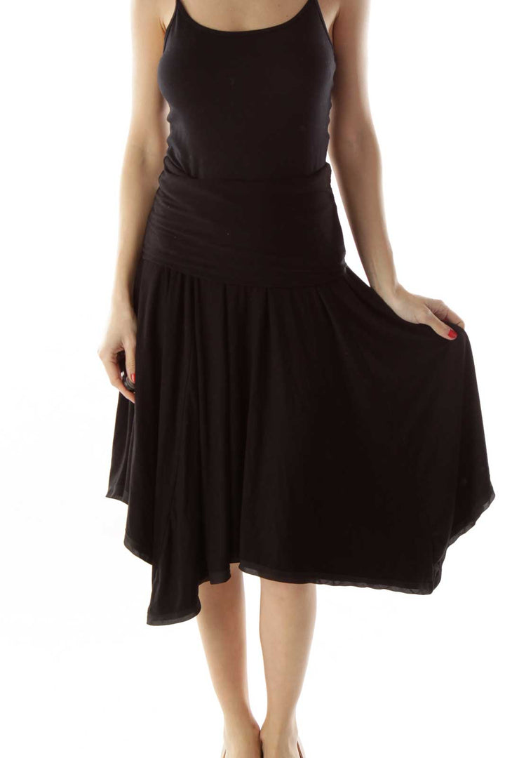 Black Trimmed Strapless Dress