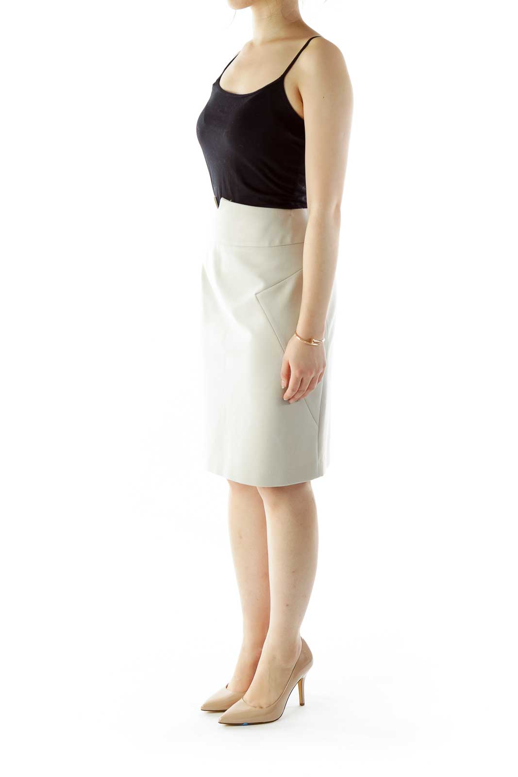 Beige Pencil Skirt