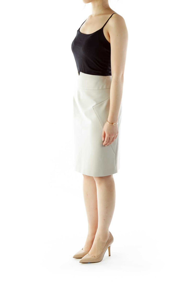Beige Pencil Skirt